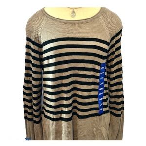 NWT | 525 ᴀᴍᴇʀɪᴄᴀ | ꜱᴢ.ʟ | Hor.Stripes | Black/Tan